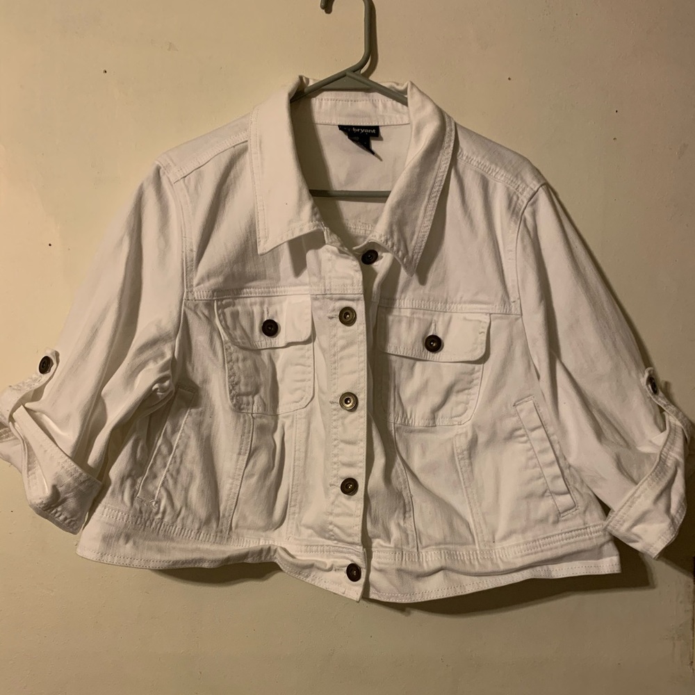 Lane Bryant White Denim Jacket